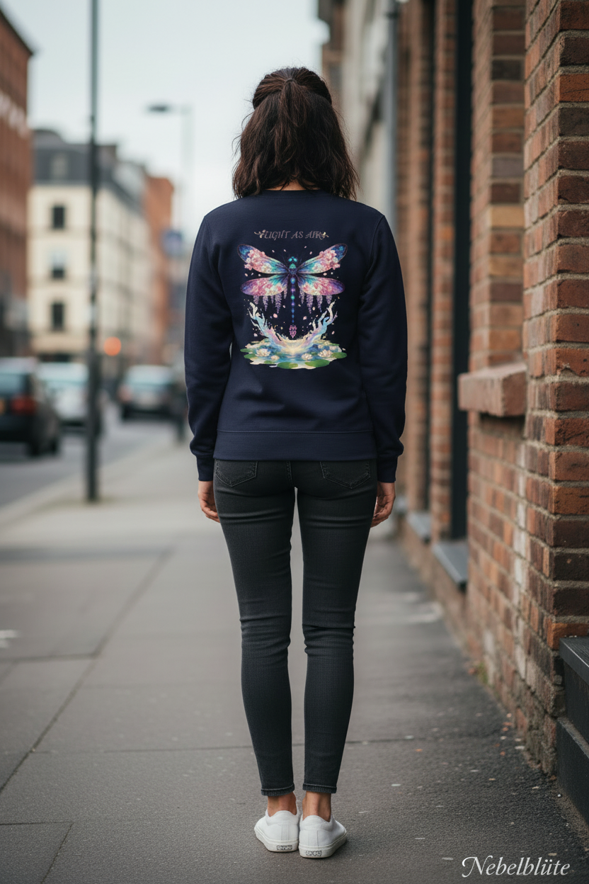 Light as Air Classic Sweatshirt mit beidseitigem Print Navy Blue - Back view